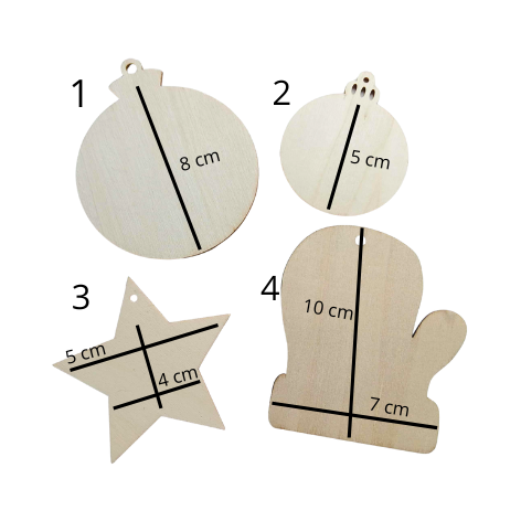 Décoration de sapin en bois "mon 1er Noël " flocons