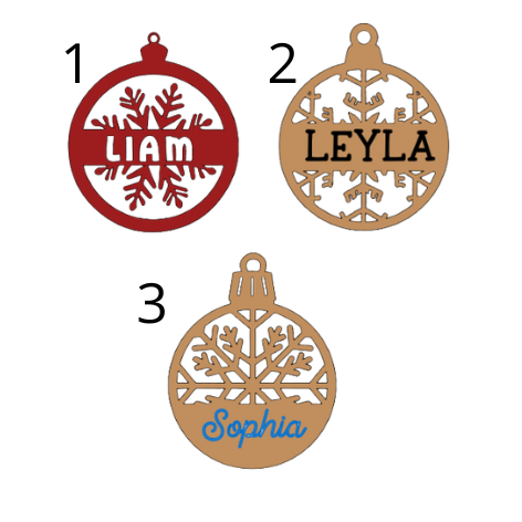 Décoration de sapin en bois prénom