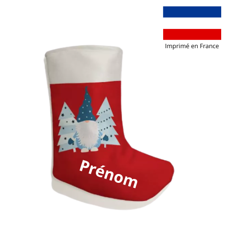 Chaussette de noël motif lutin de Noël - Personnalisable
