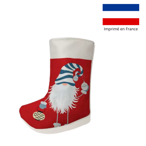 Chaussette de noël motif lutin de Noël - Personnalisable