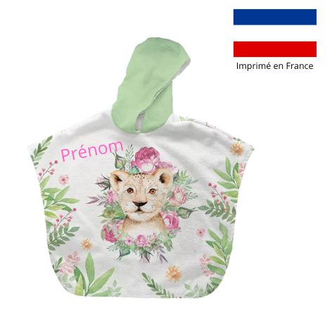 Poncho de bain motif animaux aquarelle - personnalisable