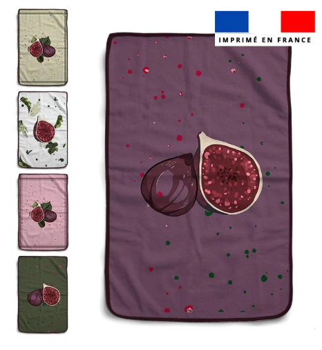 Lot de 5 essuie-mains en éponge motif figue