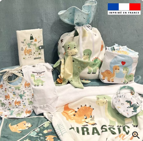 Pack Naissance Personnalisé - Bébé dino