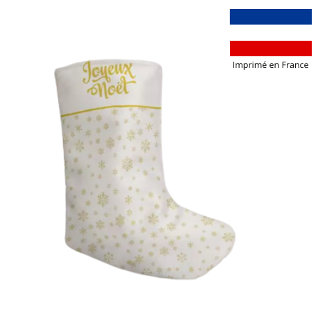 Chaussette de noël motif flocon doré - personnalisable